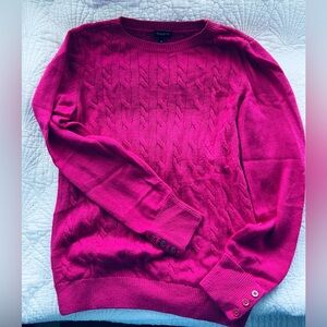 Talbots Pink Cable Knit Sweater